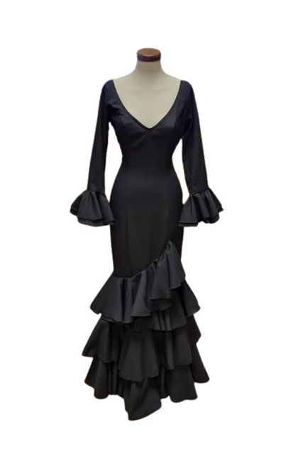 Talla 44. Vestido de Gitana Modelo Lolita. Negro